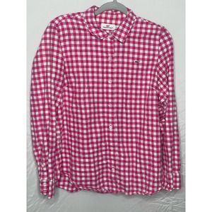 Vineyard Vines Pink Plaid Womens Long Sleeve Size 12